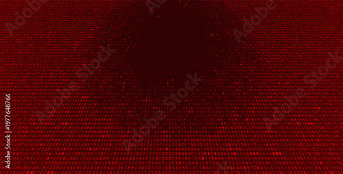 The Binary Void - Fractal Data Distribution and Cybersecurity Perimeter Background. Perspective.