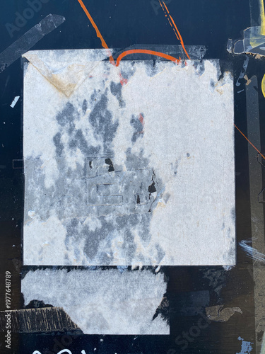 Wallpaper Mural blank torn sticker adhesive tape and paint stains on metal surface abstract background with copyspace Torontodigital.ca