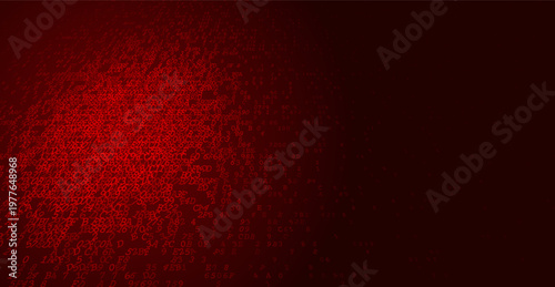 Lateral Data Drift - Binary Gradient and Floating Digital Cipher. Virtual AI. Perspective.