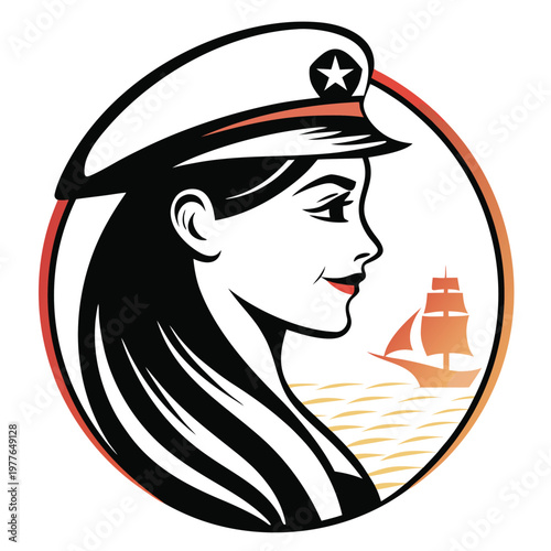 a black and white illustration of a beautiful fema (19)