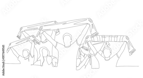 Sports Fans Cheering With Scarves