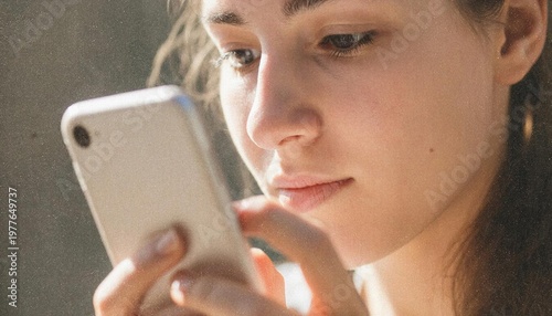 A woman in the glow of a smartphone screen, addiction, and endless scrolling.