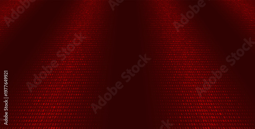 Virtual Binary Bifurcation - Minimalist Symmetric Data Columns and Central Digital Void. Perspective.