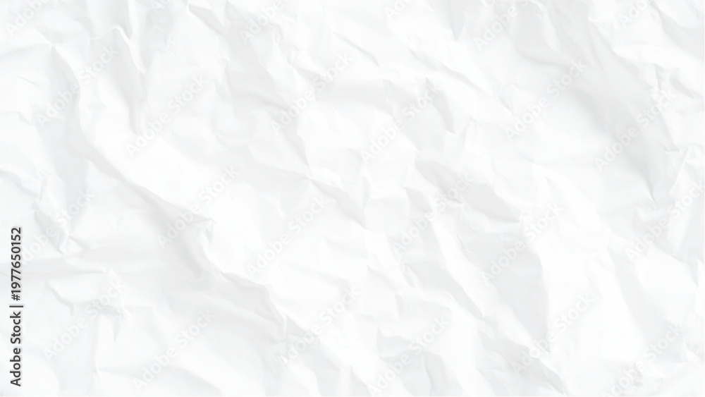 Fototapeta premium Crumpled white paper texture background with creases and folds blank and empty surface