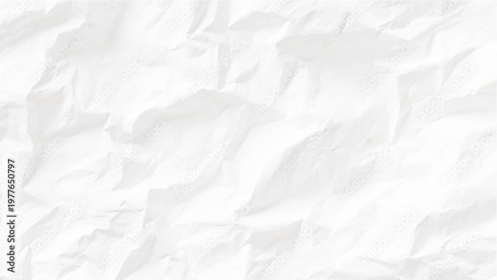 Naklejka premium White crumpled paper texture with wrinkles and folds abstract background