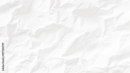 White crumpled paper texture with wrinkles and folds  abstract background