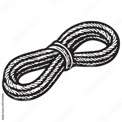 Coiled Rope Laundry Clothesline Cord Household Utility String Drying Equipment Illustration