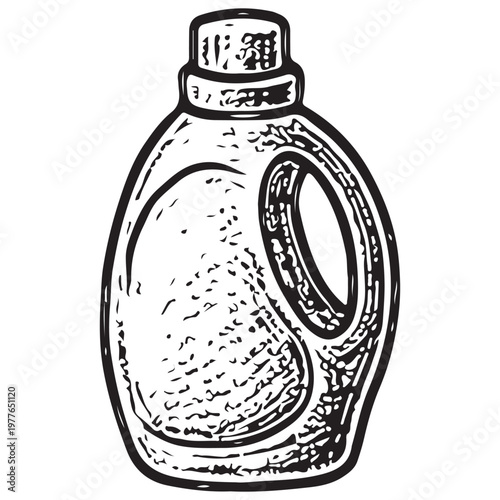Liquid Laundry Detergent Bottle Fabric Softener Cleaning Product Household Container Illustration