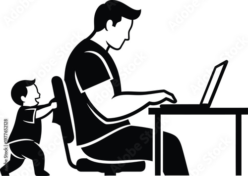 Celebrating global day of parents a father balancing work and family showing parental love and support