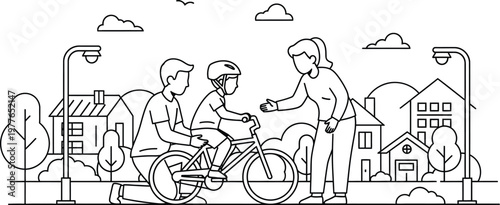 Celebrating global day of parents a heartwarming illustration of family love and parental guidance in daily life