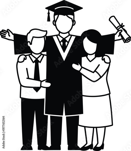 Celebrating global day of parents proud family moment with graduate honoring parental support and achievement