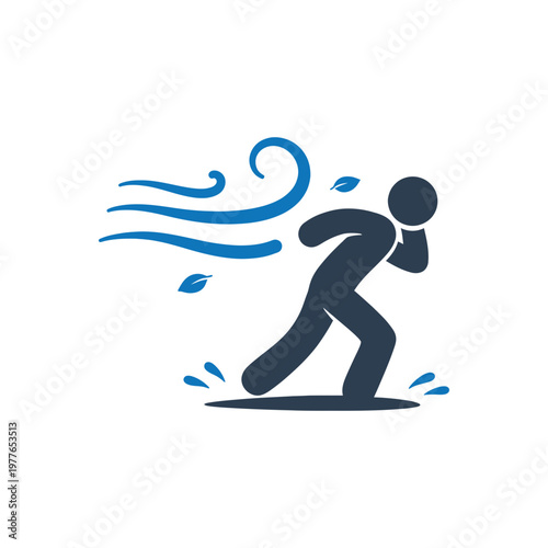 Facing the Strong Wind Icon