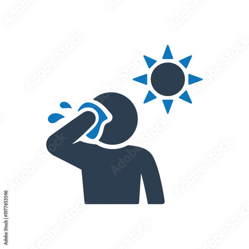 Cuadro en lienzo Wiping Away Sweat Icon