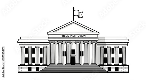 Illustration of a public institution building.