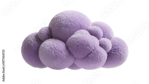Fotografía Fluffy lavender cloud cluster, isolated on transparent background