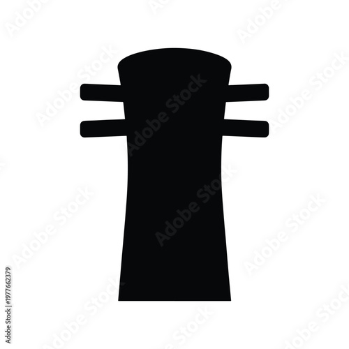 Mooring bollard silhouette black maritime harbor equipment icon
