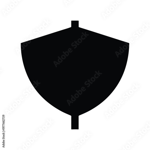 Vessel ship hull section silhouette black flat vector