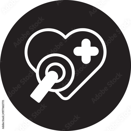 stethoscope glyph icon