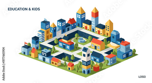 A bright, modern illustration of a building, evoking feelings of growth, opportunity, and innovation. Perfect for marketing materials, website design,