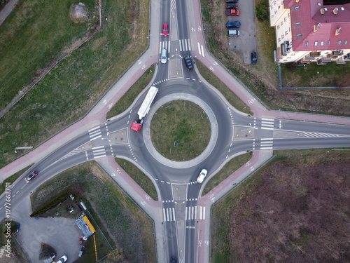 Canvas Print roundabout and 4 exits