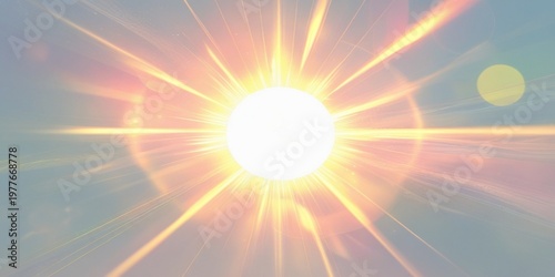 Radiant Solar Burst Blazing Light Rays from a Luminous Core