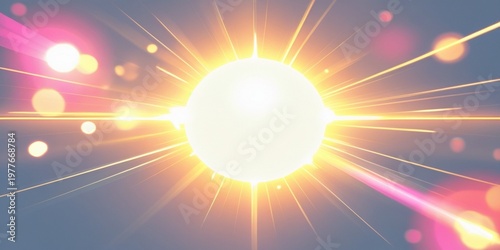 Radiant Solar Burst Blazing Light Rays from a Luminous Core