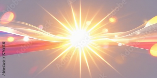Radiant Solar Burst Blazing Light Rays from a Luminous Core