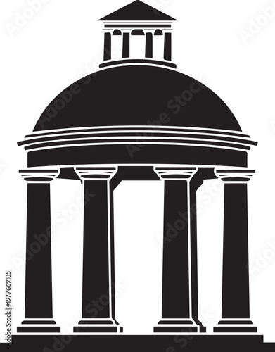Classical building columned gazebo vector.