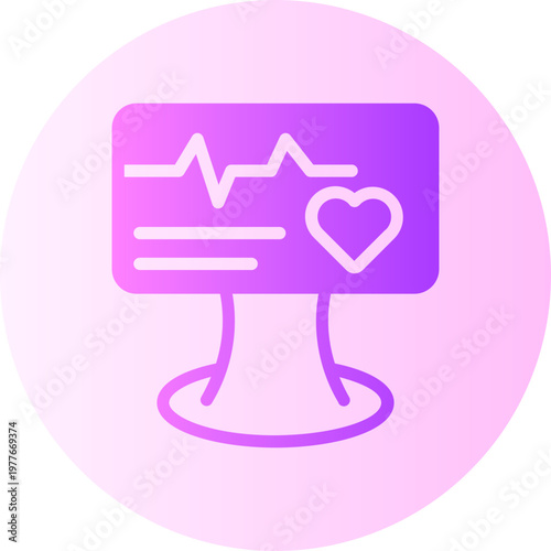 ECG monitor gradient icon