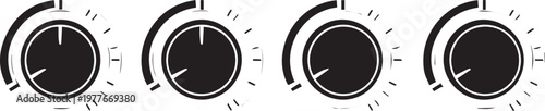 Control knob icons set for volume adjustment.