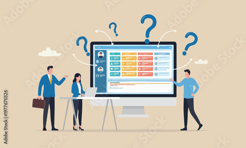 Task management industrial finish on schedule, project plan or efficiency work concept, business people team manage tasks assignment on computer laptop