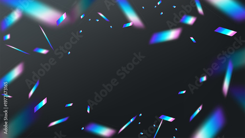 Holographic Iridescent Confetti Widescreen, Vector Illustration