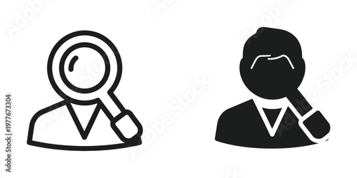 Fotografija Professional scrutiny and investigation depicted through magnifying glasses on f