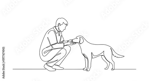 Man and dog sitting together outside.