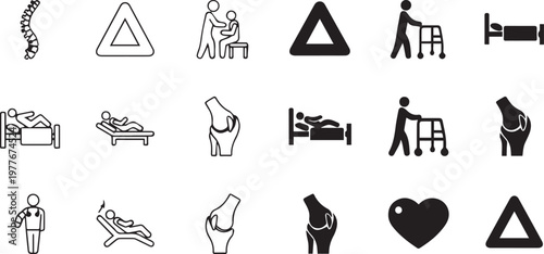 Medical icons healthcare and spine symbol.