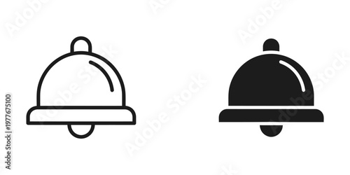 Comparison of a white and black bell icon with different shading styles