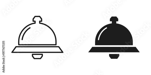 Comparison of a classic and filled hotel bell icon styles