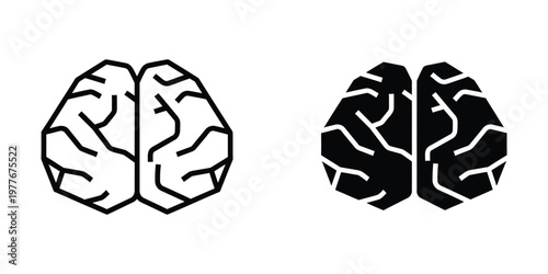 Contrast of a standard brain illustration and a cracked brain design symbolizing mental health challenges