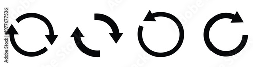 Refresh icons set reload icon vector update icon, collection of circular arrows and sync symbols representing refresh reload update and restart actions, vector illustration