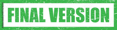 Vector art of green final version stamp on with distressed texture