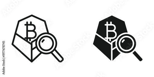 Contrasting visual styles of bitcoin block exploration icons