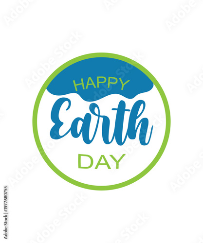 Happy earth day logo, Earth day typography logo, Happy Earth Day banner, poster, flyer, vector illustration