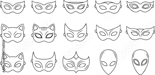 Carnival masquerade masks collection.