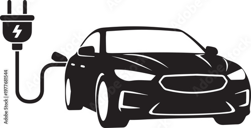 Electric car charging station icon.