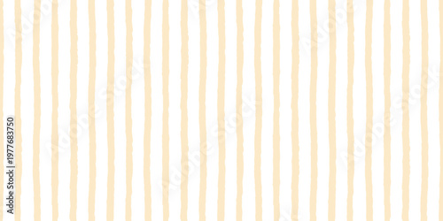 Seamless baby watercolor stripe pattern with soft beige vertical stripes on l...
