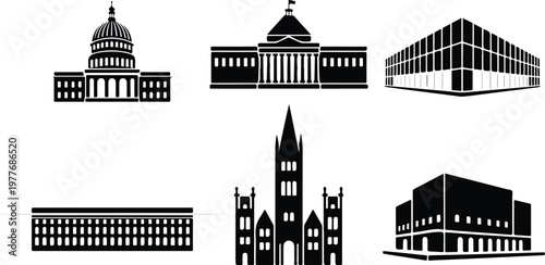 Parliament Silhouette Icon Government Building Outline Design