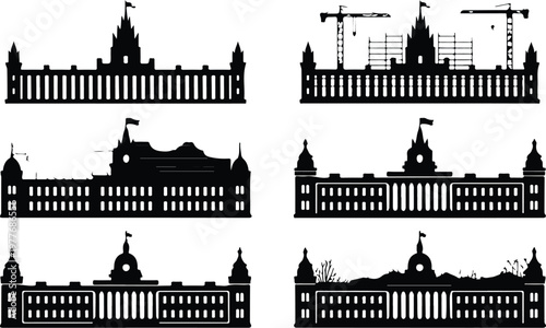 Parliament Silhouette Icon Government Building Outline Design