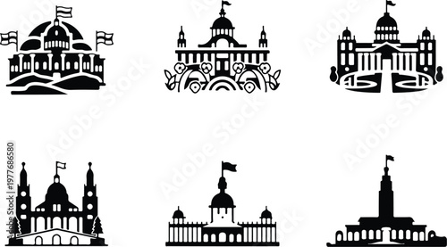 Parliament Silhouette Icon Government Building Outline Design