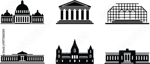 Parliament Silhouette Icon Government Building Outline Design