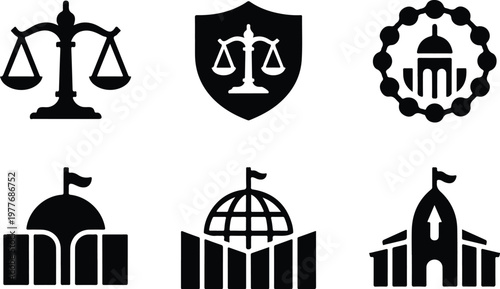 Parliament Silhouette Icon Government Building Outline Design